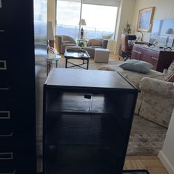 Stereo Cabinet. Glass Doors. Solid Wood. 