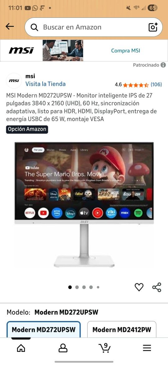MSI Modern MD272UPSW 27″ 4K UHD Monitor | Brand New in Box | Las Vegas Local Pickup