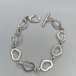 14k LINKED HEART BRACELET