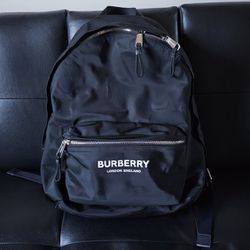 Burberry Logo Print Nylon Backpack