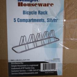 Bicycle Rack 5 Compartments, Silver 71 Inches