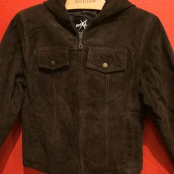 LADIES SUEDE HOODED JACKET