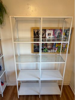 vittsjo ikea metal and glass white shelf
