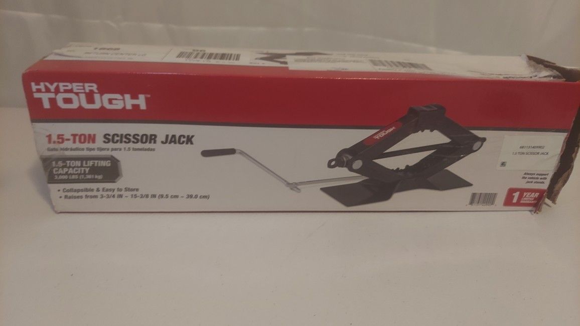 Hyper Tough T10152W Lifting Scissor Jack β 1.5 Ton (Black)