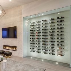 Glass wine cellar in all the measures