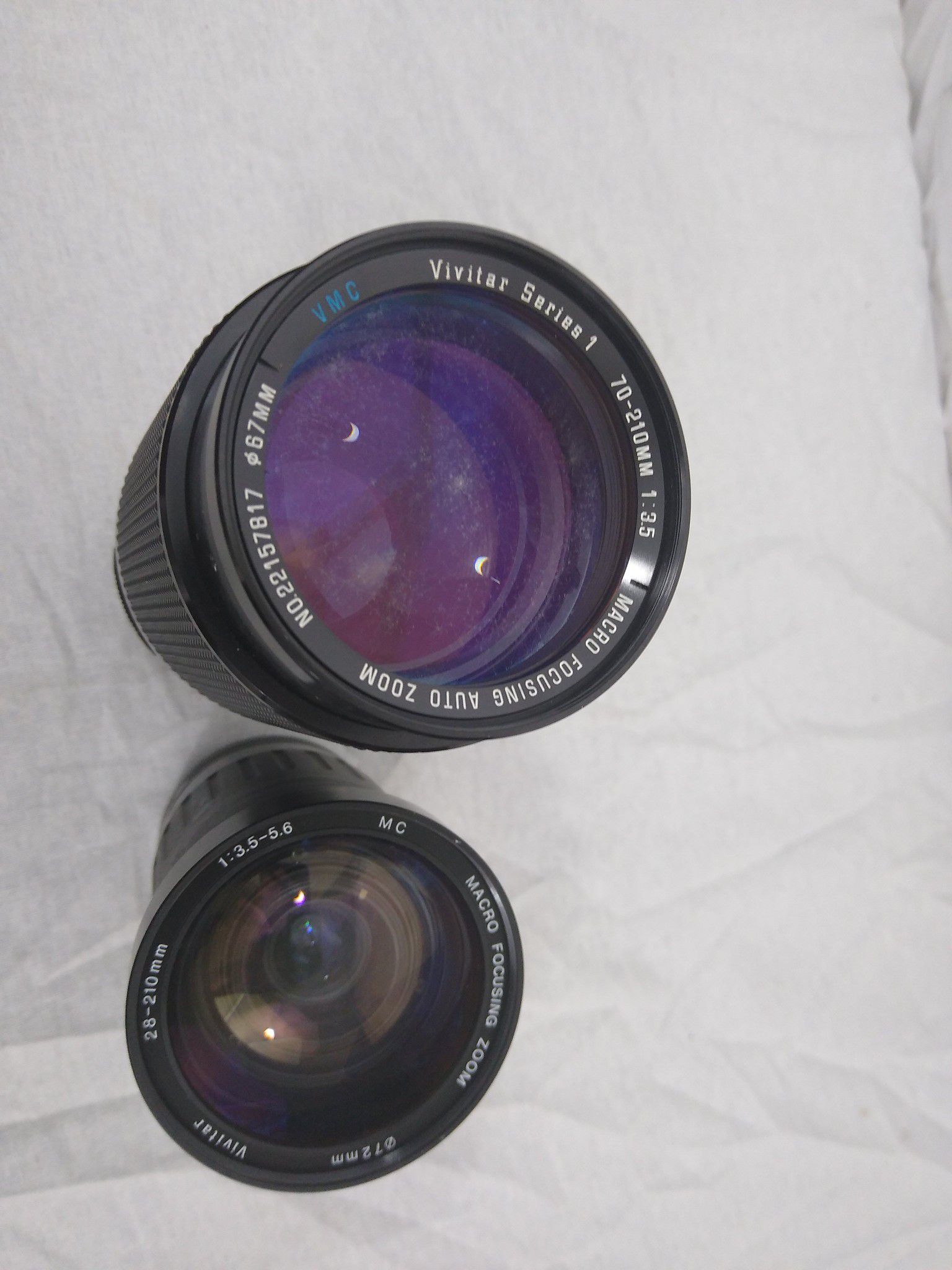 VIVITAR Series 1 Canon FD 70~210mm f/2.8~ 4 Macro Zoom Lens and 28-210mm Lens