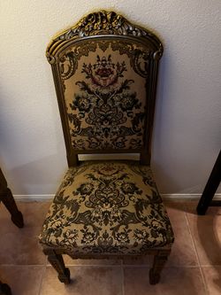 Louis XVI chairs, stunning Metallic Thread Embroidery - $150