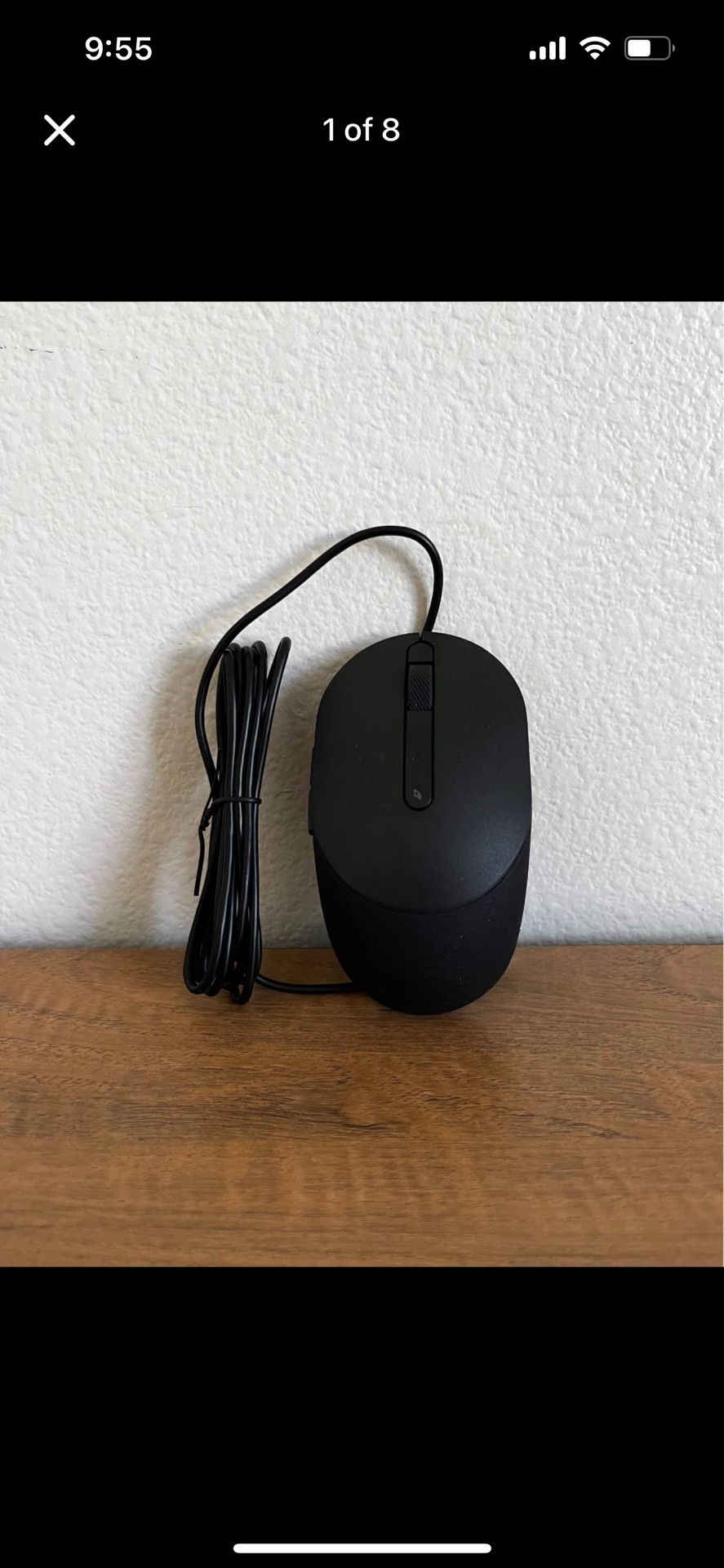 Dell Laser Wired Mouse MS3220, with Forward and Back Browser Navigation Buttons, USB 2.0