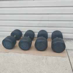HAMPTON RUBBER COATED DUMBBELL SET 55LBS ,60LBS 
