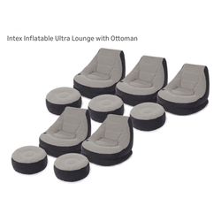 Intex Inflatable Ultra Lounge Chair Set with Ottomans