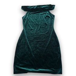 Green Velvet Off-Shoulder Mini Dress