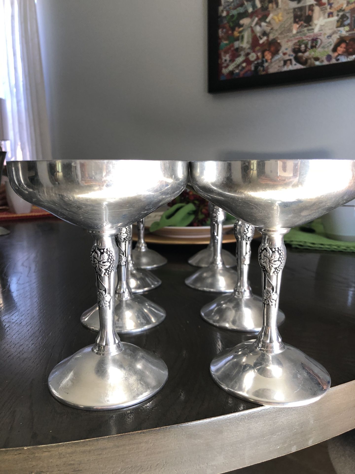 8 Cups Of Vintage Plator Silverstone Champagne Goblets Spain Pat Syst. $90