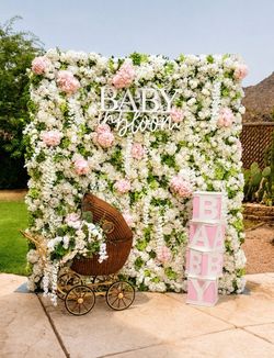 Baby girl flower wall