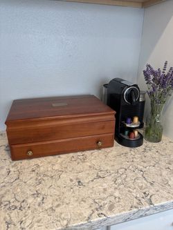 Rustic Wooden Coffee Pod Storage Box | Cottagecore Farmhouse Countertop Organizer