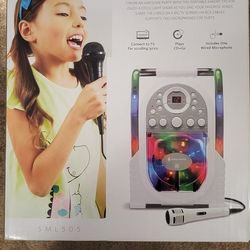Singing Machine - Portable CD+G Karaoke System - White