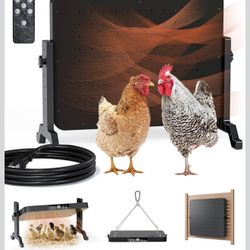 Smart Chicken Coop Heater with Thermostat, 200W Radiant Heat Panel with Adjustable Temp (86~194℉) & 12H Timer, Coop Heater for Winter, Remote Control,