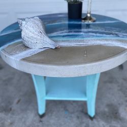 Ocean Epoxy Round Coffee Table 24 Tall30 Diameter 