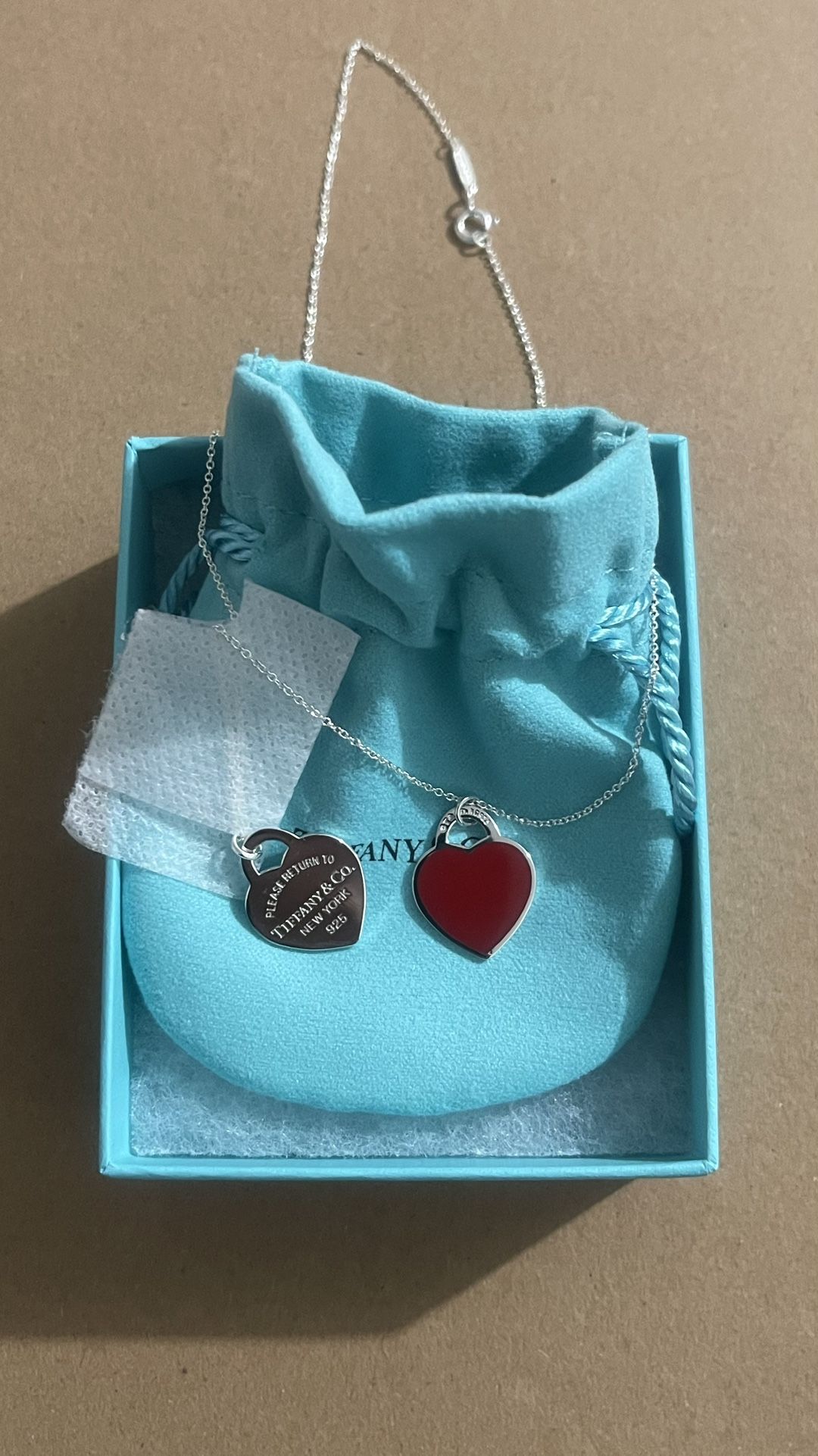 Tiffany & Co. Return To Tiffany Red Double Heart Necklace