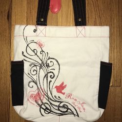 Ron Jon Surf Shop Tote Bag White black red Christmas holiday gift girls heart