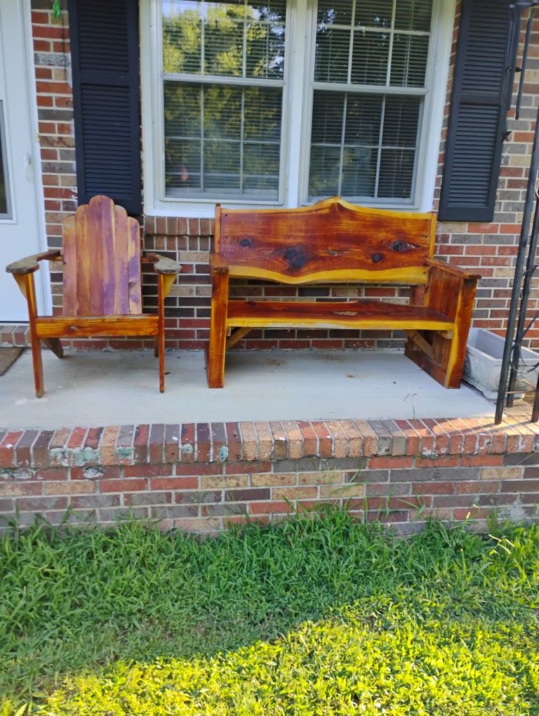 Cedar Bench And Chair 
