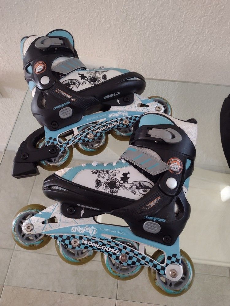 Mongoose Flower Star Youth Kids Rollerblades Adjustable 1-4 ABEC 7