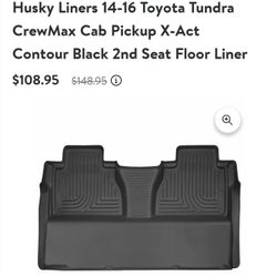 Husky Liners 14-16 For Toyota Tundra Crewmax Cab Pick Up For Backseat Floor
