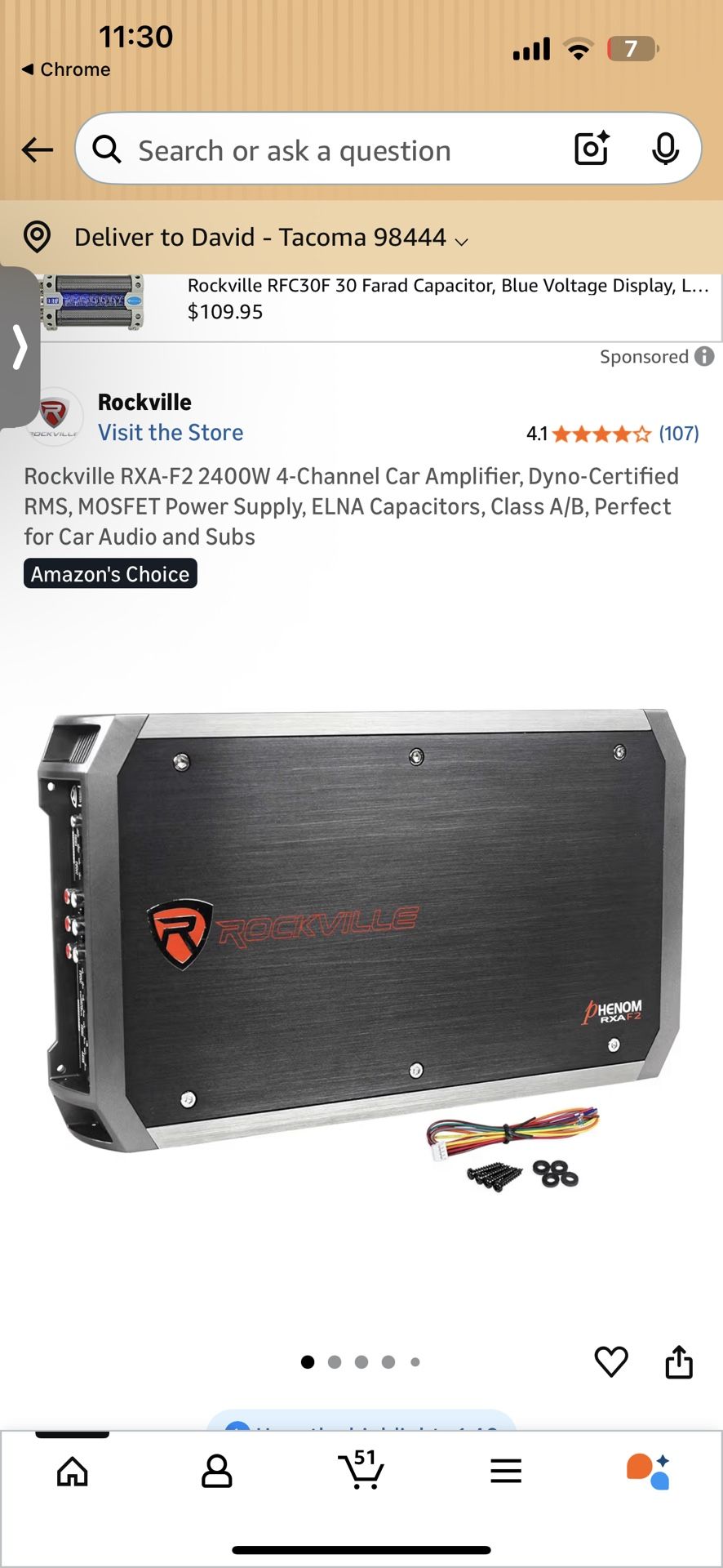 Rockville Phenom RXAf2 2500 Watt Amplifier