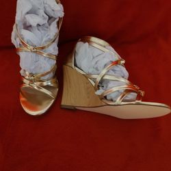 Gold Wedge Sandal 