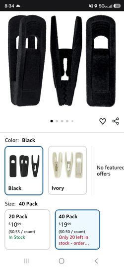 40 Black Velvet Clips
