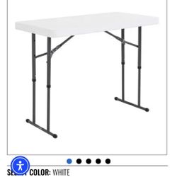 Adjustable Height Folding Plastic Tables