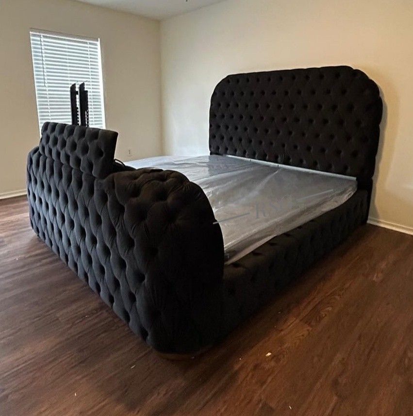 Mention Jon Green to the staff to confirm this price/offer! 🔥Canopy Bed Frame Bedroom Furniture Queen Size Bed, King Size Bed With Tv Stand And Elect