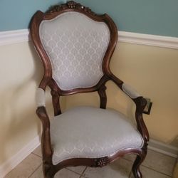 Antique Victorian Carved Rococo Armchair 
