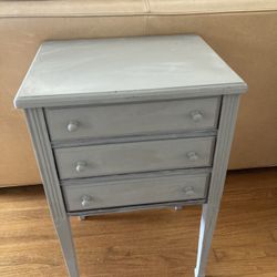 Sewing Side Table / Storage Shabby Chic Grey 