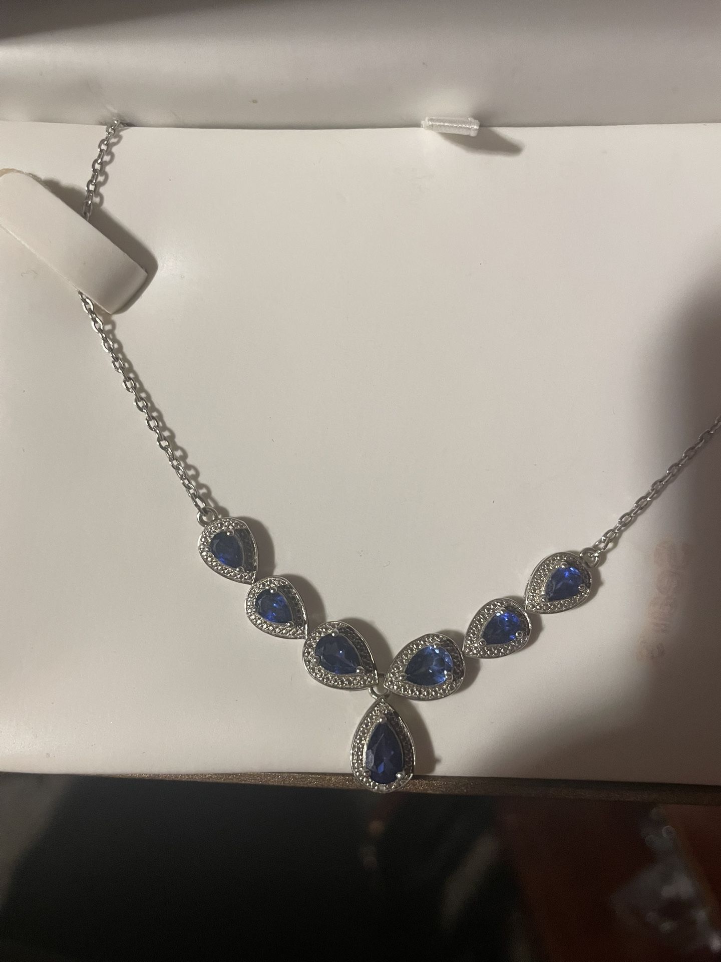 Silver Sapphire Necklace