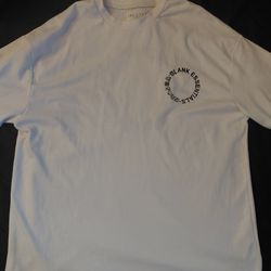 Size Large White Blank Essentials Circle Logo Graphic T Shirt