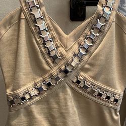 Bodycon Gold Dress Size Medium