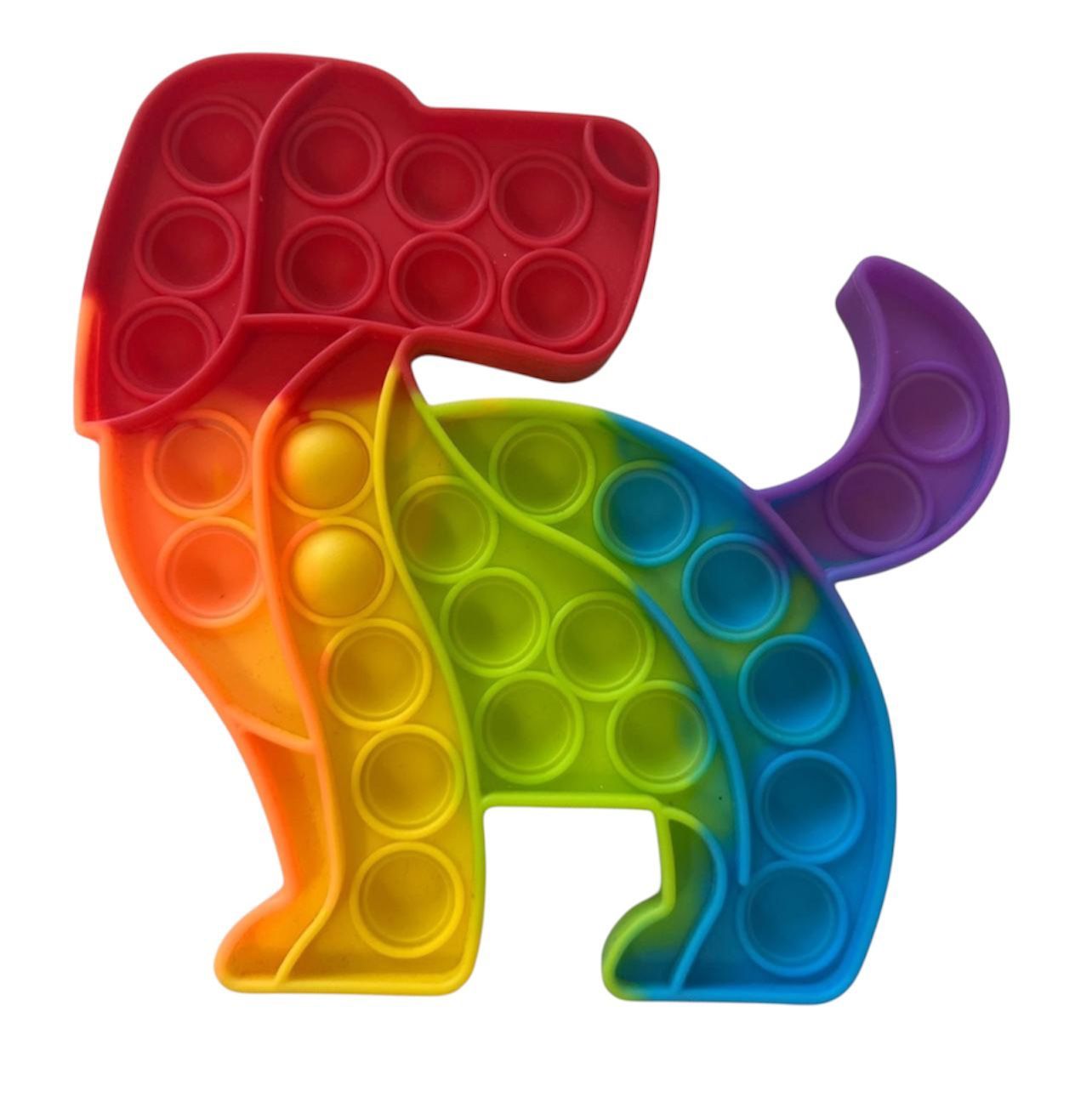Multicolor Rainbow Dog Pop It Fidget Toy Kids Teen Adults