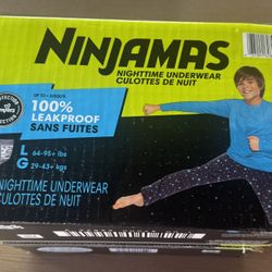 New Ninjamas Boys Bedwetting Nighttime Underwear, Size L (64-95+ lbs), 34 Count
