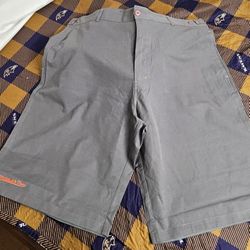 Men's Mitchell & Ness Tennis Shorts Size 3XL Grey with Orange