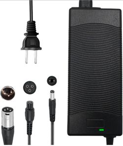 54.6V 2A Charger, Universal Smart Charger for 48V Li-ion Battery, with DC5.5MM Jack Connector, 3-Prong Inline Connector, 3pin XLR Plug
