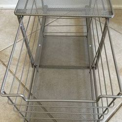 New Bathroom Organizer Metal Drawer Silver Counter Storage 15"x10"x9”
