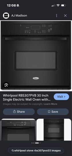 Whirlpool 30 inch built-in electric oven.