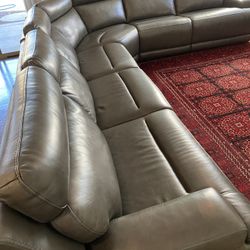 Leather Sectional With Reclining Ends