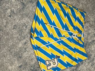 RYOKO RAIN Men's Blue/Yellow/White Bolts Shorts M