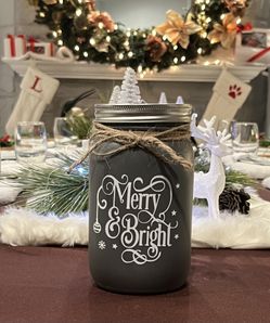 Merry & Bright Mason Jar Tissue Holder