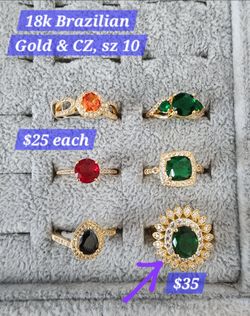 18K Gold Rings size 10
