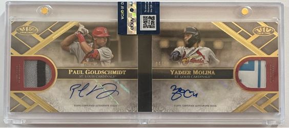 2021 Topps Tier One Dual Auto Relic Book Goldschmidt Molina /10 eBay 1/1