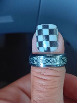 *NEW" Stainless Steel Silver Religious Ring- Size 10