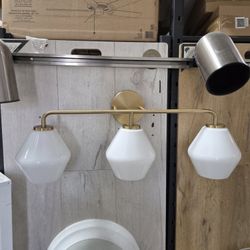 Generation Lighting Jett 26-in 3 Light Satin Brass Transitional Bathroom Vanity light