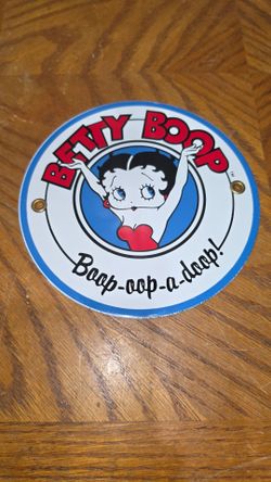 BETTY BOOP "BOOP OOP A DOOP" PORCELAIN OVER METAL SIGN